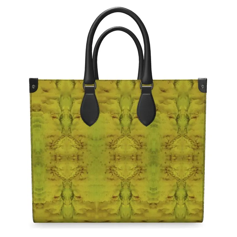 Leather Shoppers Bag (Tree Link Stripe) RJSTH@Fabric#1 RJSTHs2021 RJS