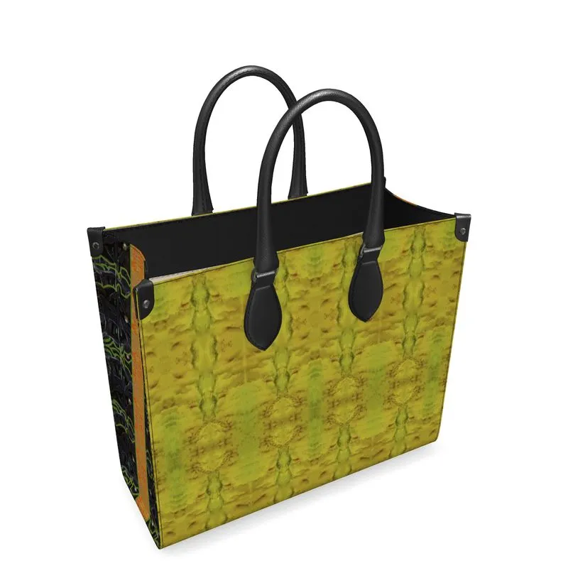 Leather Shoppers Bag (Tree Link Stripe) RJSTH@Fabric#1 RJSTHs2021 RJS