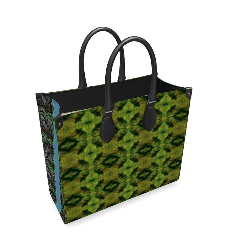 Leather Shoppers Bag (Tree Link Stripe) RJSTH@Fabric#10 RJSTHs2021 RJS