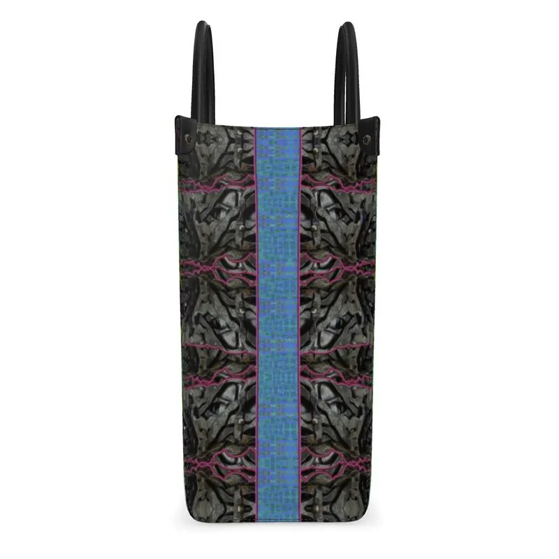 Leather Shoppers Bag (Tree Link Stripe) RJSTH@Fabric#11 RJSTHs2021 RJS