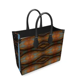 Leather Shoppers Bag (Tree Link Stripe) RJSTH@Fabric#12 RJSTHs2021 RJS