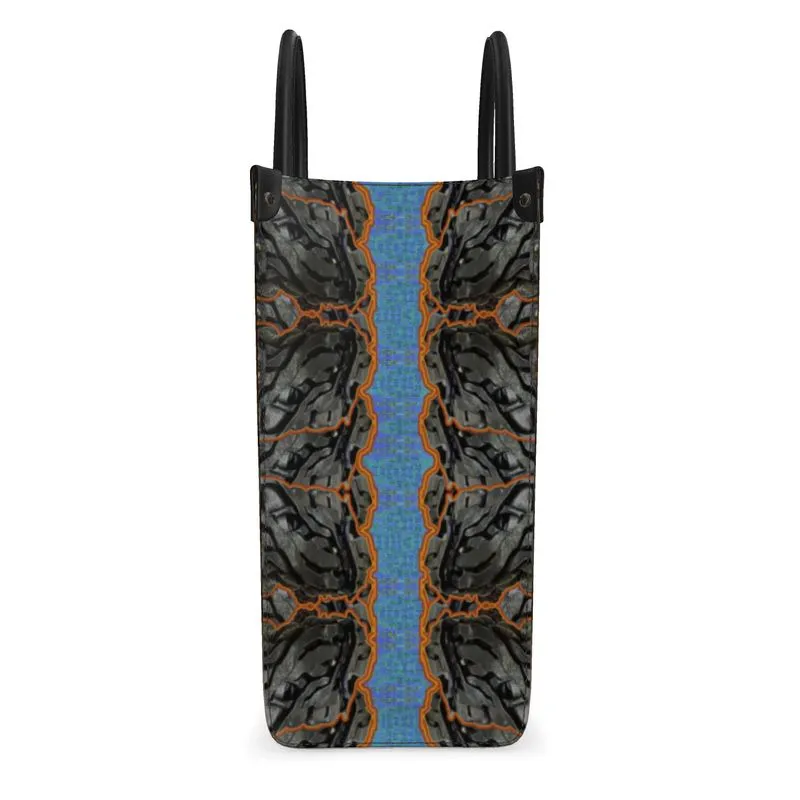Leather Shoppers Bag (Tree Link Stripe) RJSTH@Fabric#12 RJSTHs2021 RJS