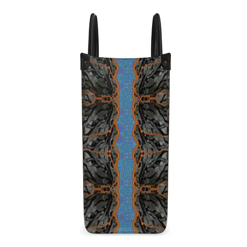 Leather Shoppers Bag (Tree Link Stripe) RJSTH@Fabric#12 RJSTHs2021 RJS