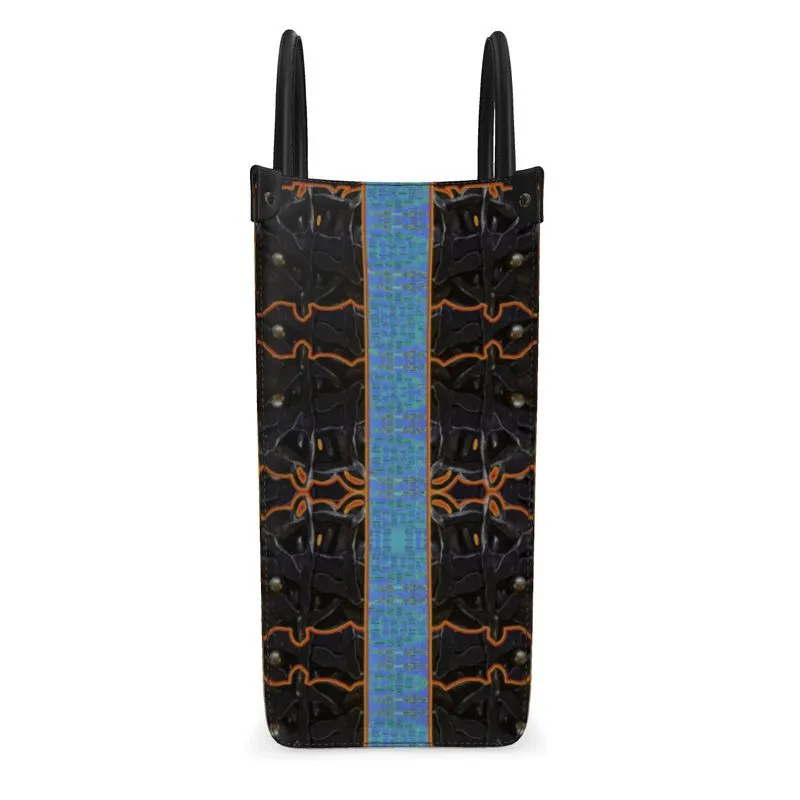 Leather Shoppers Bag (Tree Link Stripe) RJSTH@Fabric#12 RJSTHs2021 RJS