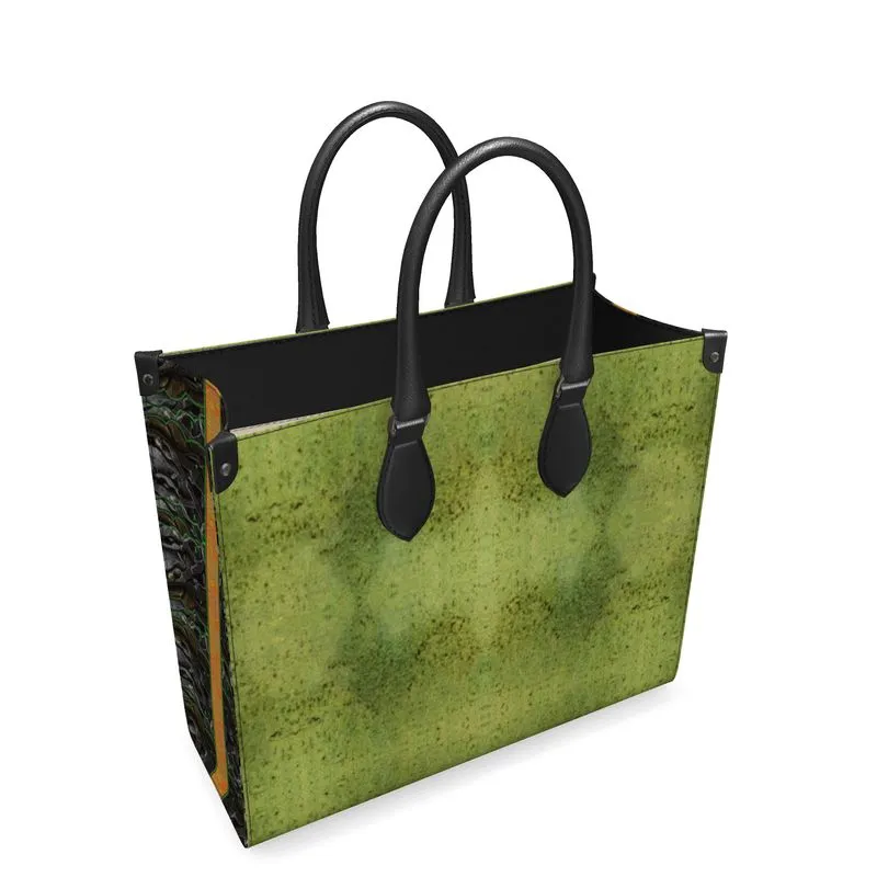 Leather Shoppers Bag (Tree Link Stripe) RJSTH@Fabric#2 RJSTHs2021 RJS