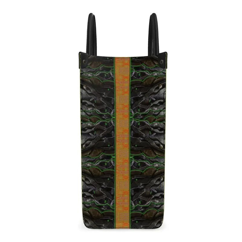 Leather Shoppers Bag (Tree Link Stripe) RJSTH@Fabric#2 RJSTHs2021 RJS