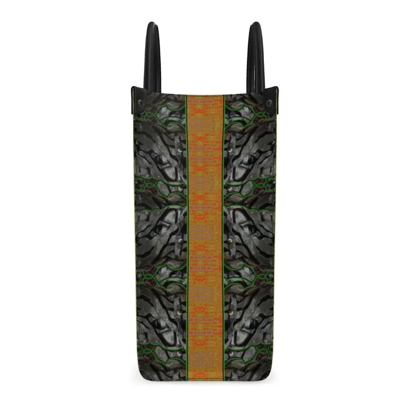 Leather Shoppers Bag (Tree Link Stripe) RJSTH@Fabric#2 RJSTHs2021 RJS