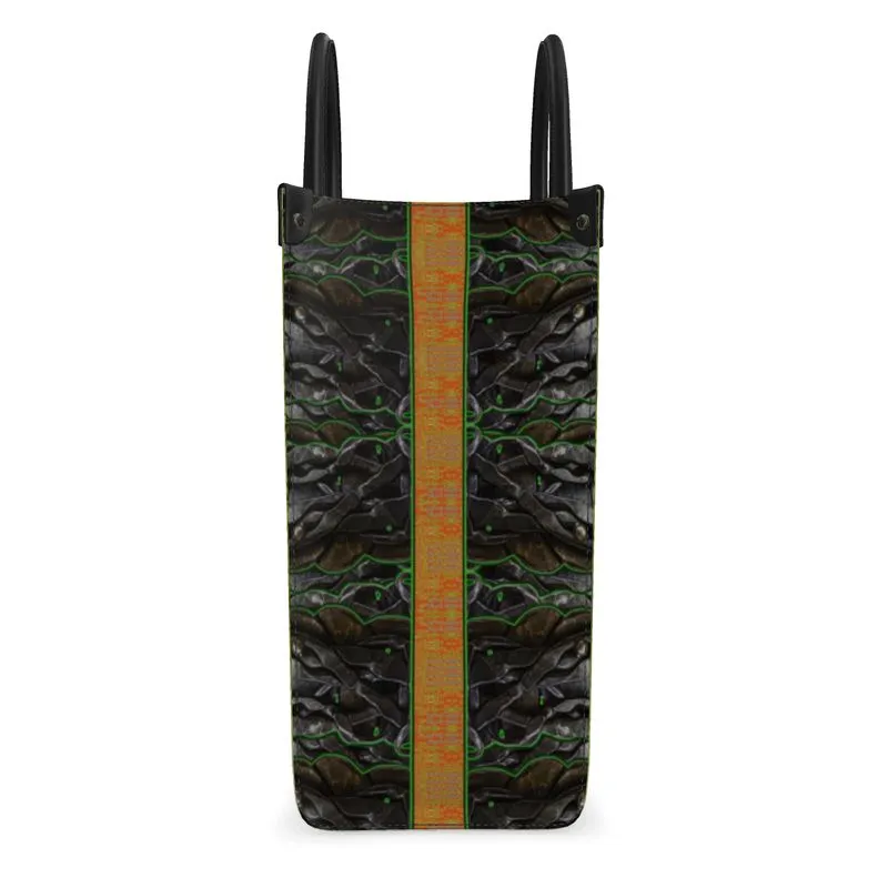 Leather Shoppers Bag (Tree Link Stripe) RJSTH@Fabric#2 RJSTHs2021 RJS