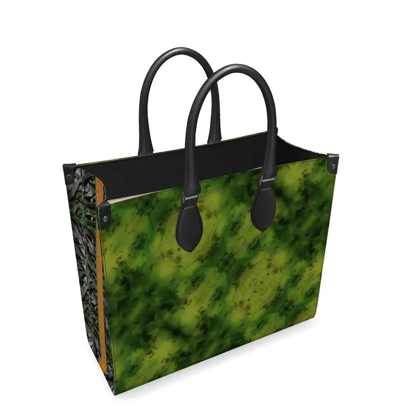 Leather Shoppers Bag (Tree Link Stripe) RJSTH@Fabric#3 RJSTHs2021 RJS