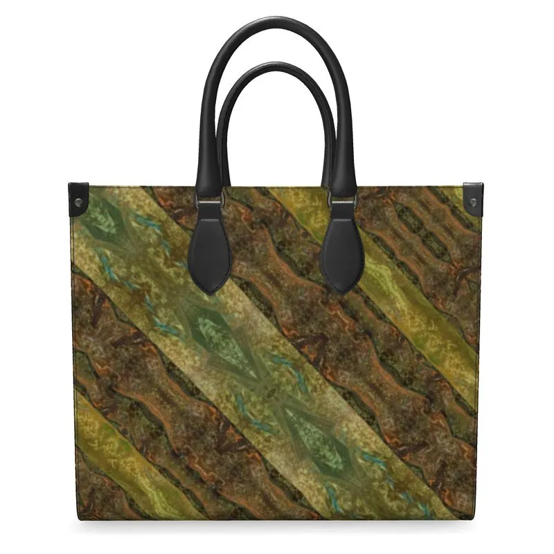 Leather Shoppers Bag (Tree Link Stripe) RJSTH@Fabric#6 RJSTHs2021 RJS