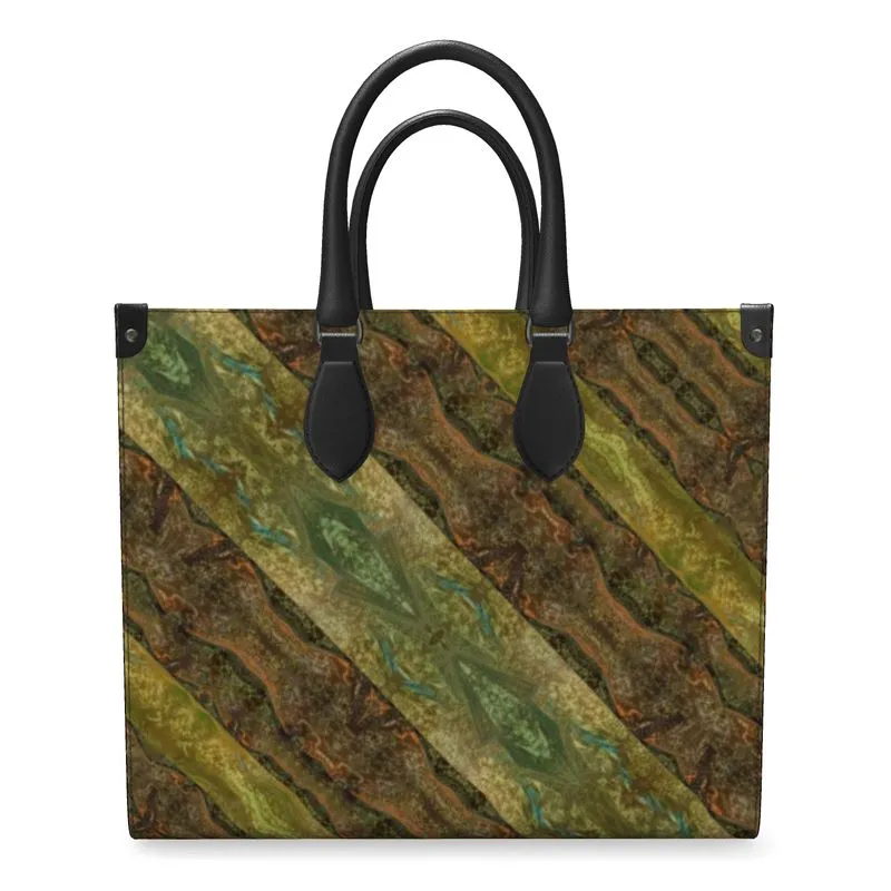 Leather Shoppers Bag (Tree Link Stripe) RJSTH@Fabric#6 RJSTHs2021 RJS
