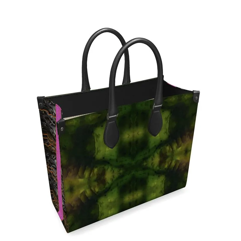 Leather Shoppers Bag (Tree Link Stripe) RJSTH@Fabric#7 RJSTHs2021 RJS