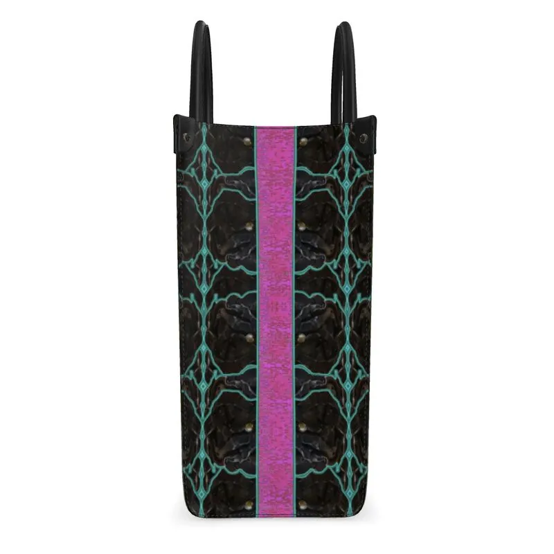 Leather Shoppers Bag (Tree Link Stripe) RJSTH@Fabric#8 RJSTHs2021 RJS