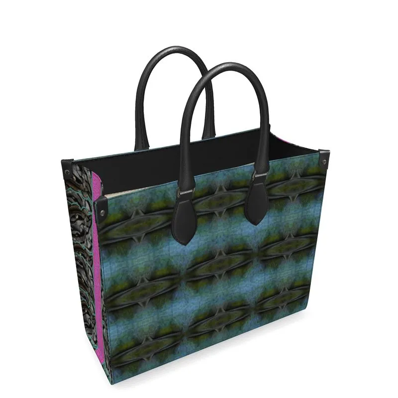 Leather Shoppers Bag (Tree Link Stripe) RJSTH@Fabric#8 RJSTHs2021 RJS