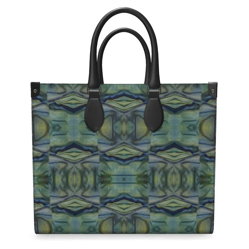 Leather Shoppers Bag (Tree Link Stripe) RJSTH@Fabric#9 RJSTHs2021 RJS