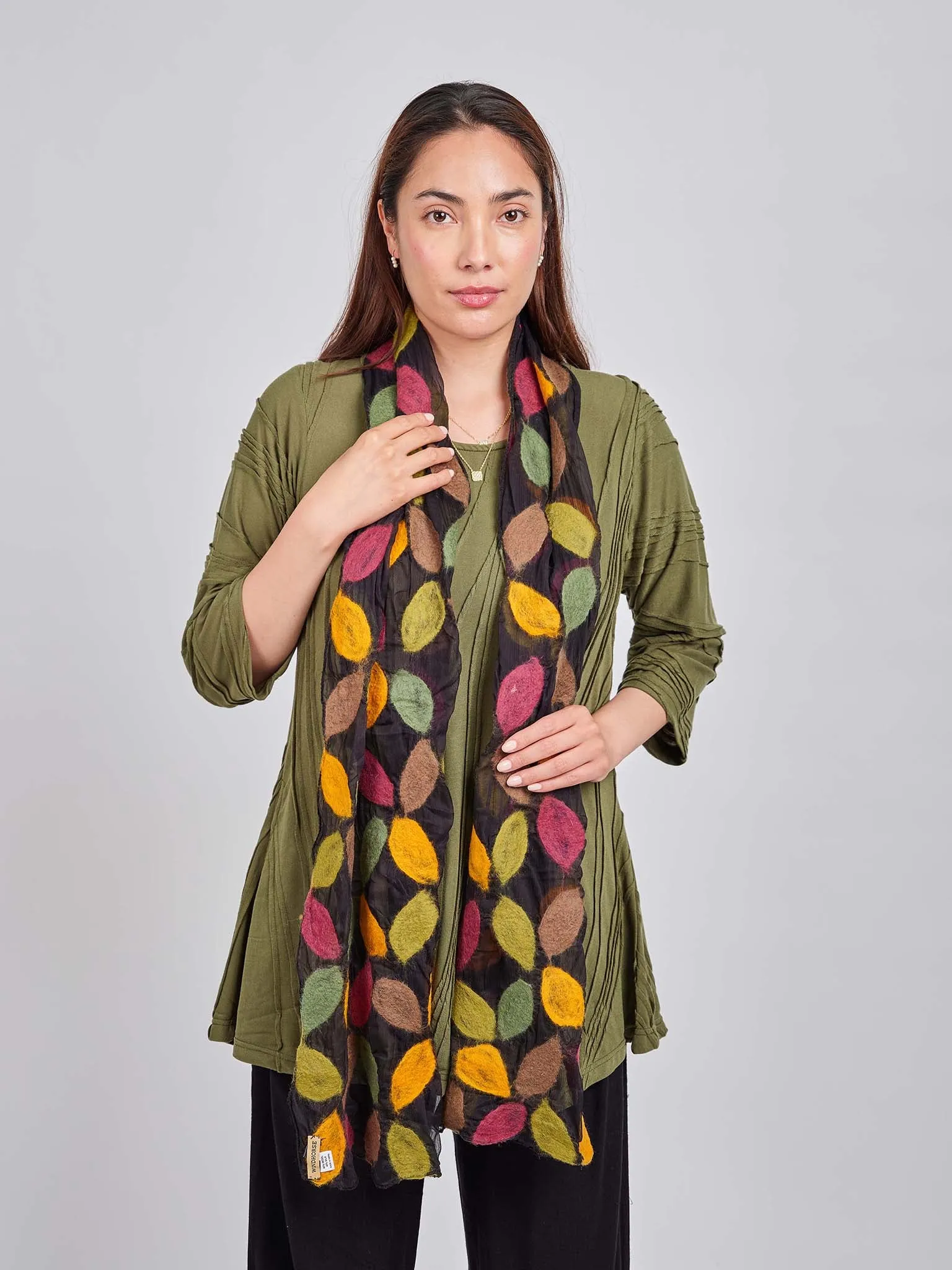 Leaves Wool Felt Scarf