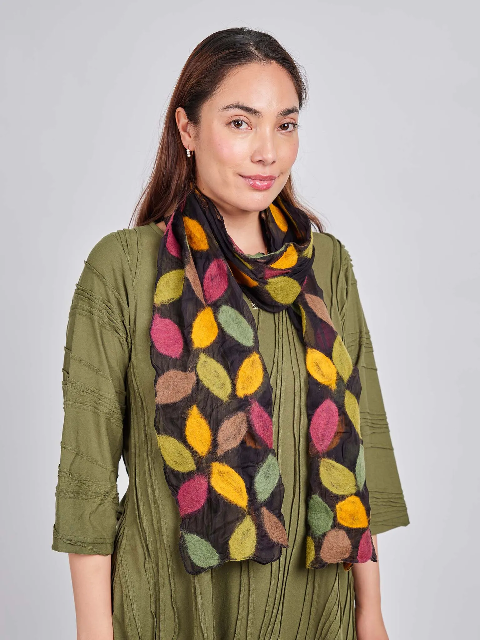 Leaves Wool Felt Scarf