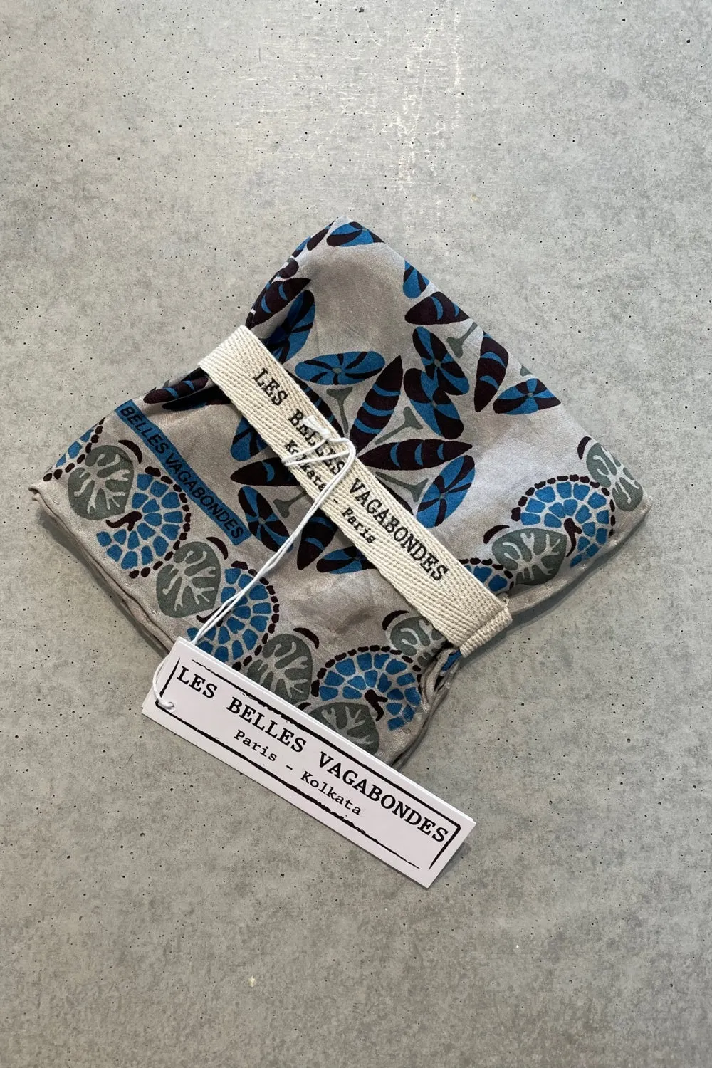 LES BELLES VAGABONDES MINI SILK SCARF IDOLE BLUE