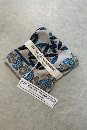 LES BELLES VAGABONDES MINI SILK SCARF IDOLE BLUE