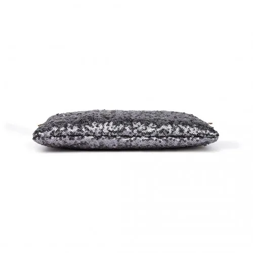 LH1765 - Miss Lulu Sequins Clutch Evening Bag - Grey