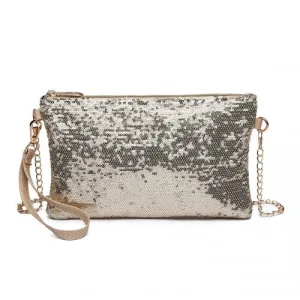 LH1765 - Miss Lulu Sequins Clutch Evening Bag Light - Gold