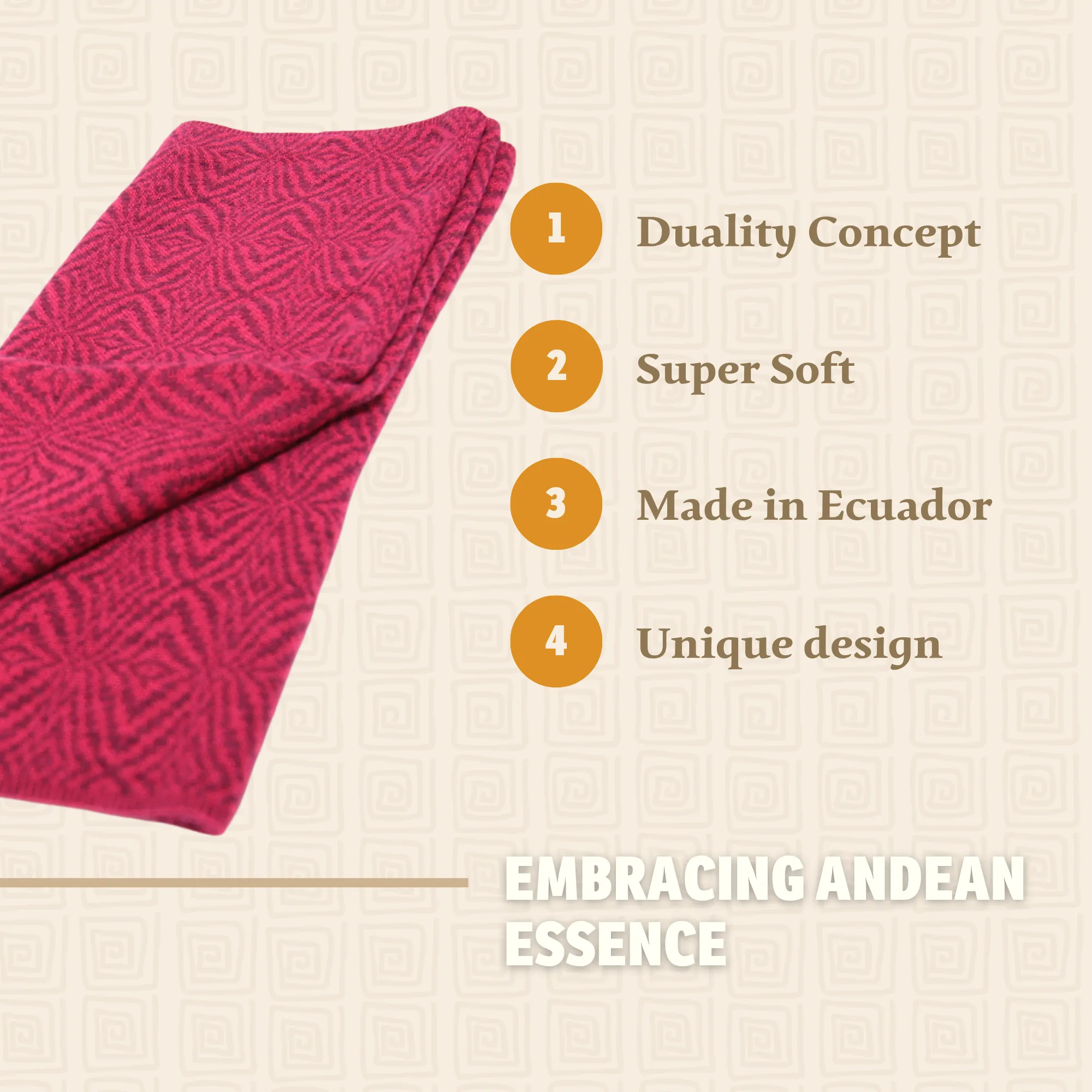 Light Red Alpaca Infinity Scarf