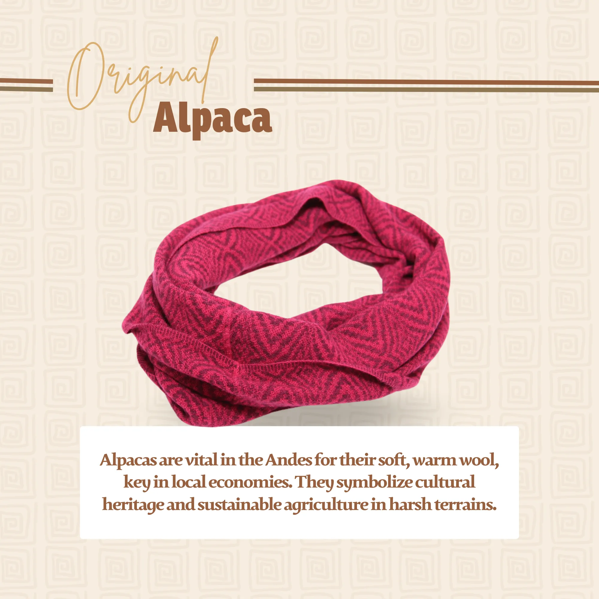 Light Red Alpaca Infinity Scarf