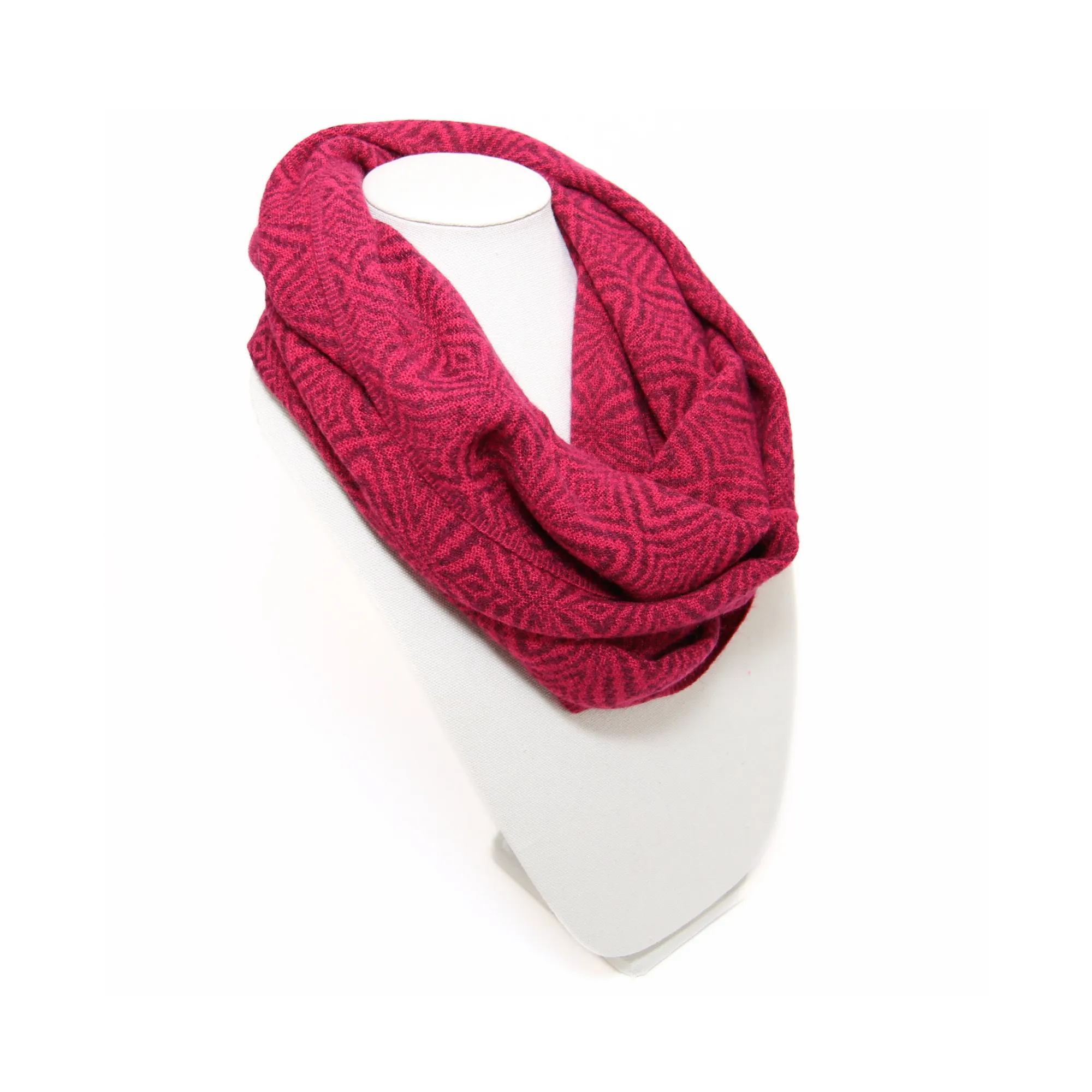 Light Red Alpaca Infinity Scarf