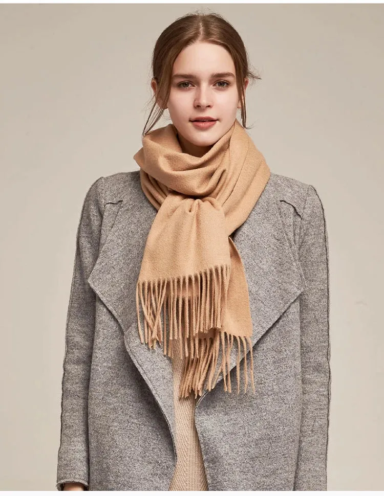 Lightweight Cashmere Scarf for Women - Fashionable Plaid Design, 180cm Length, Perfect for Winter Outdoors
