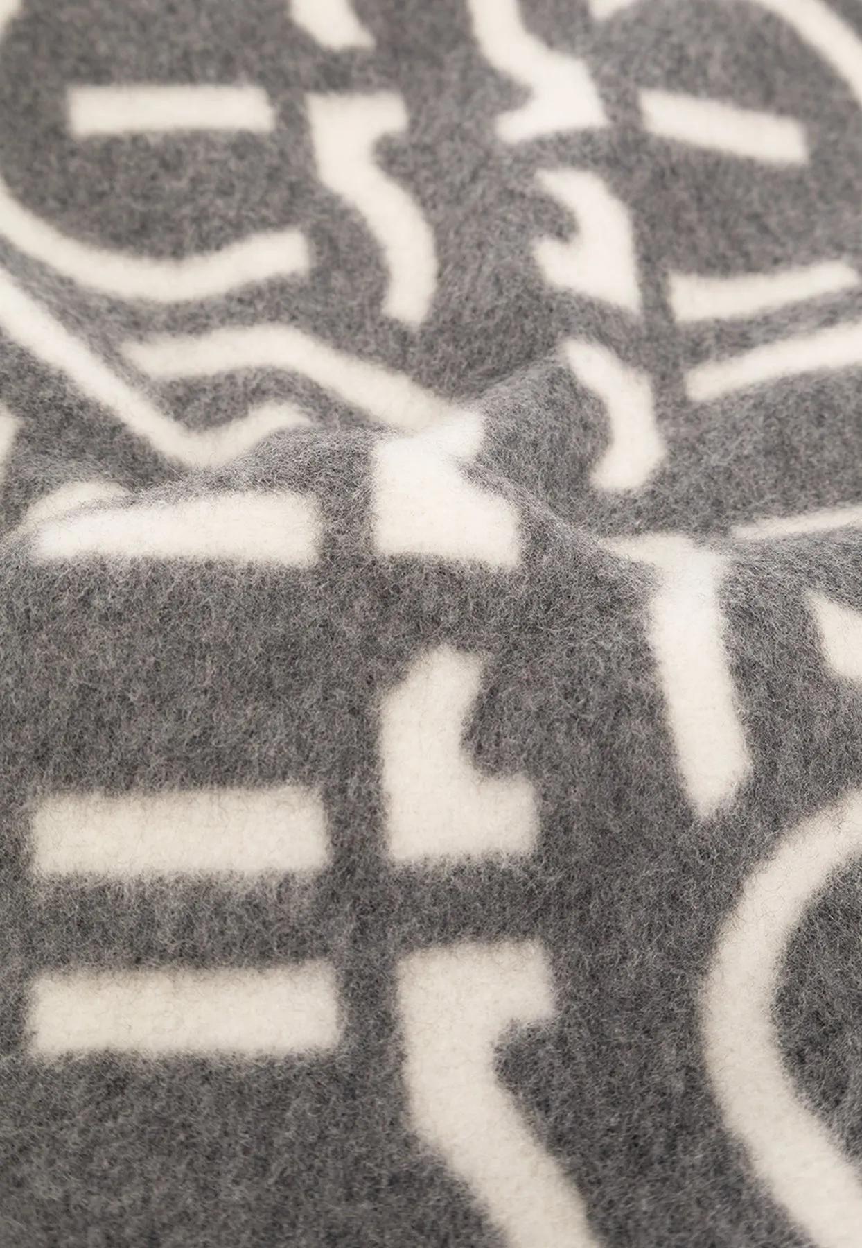 Logo Pattern Wool Scarf
