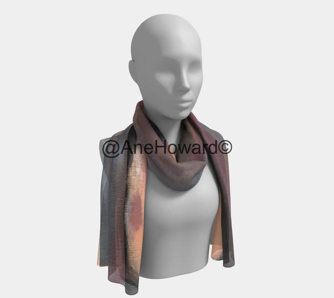Long Silk Scarf Big Sur Sunset Limited Edition