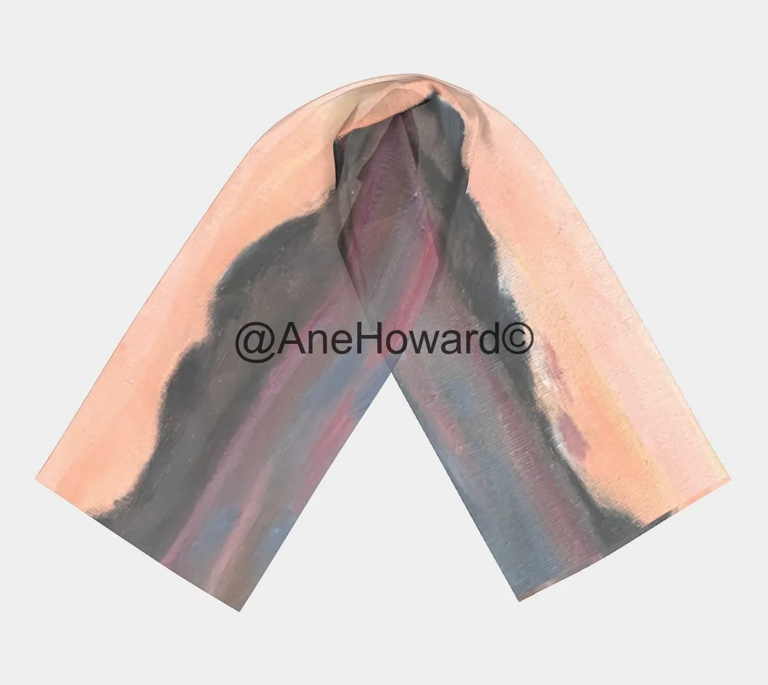 Long Silk Scarf Big Sur Sunset Limited Edition