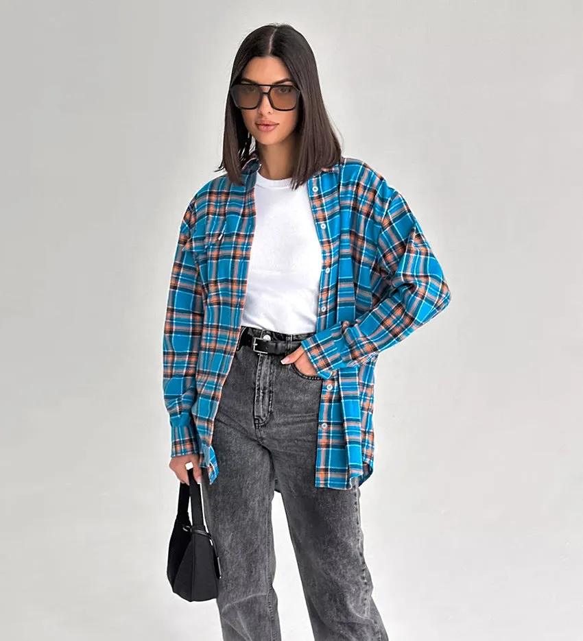 Loose Fit Street Style Patterned Blouse