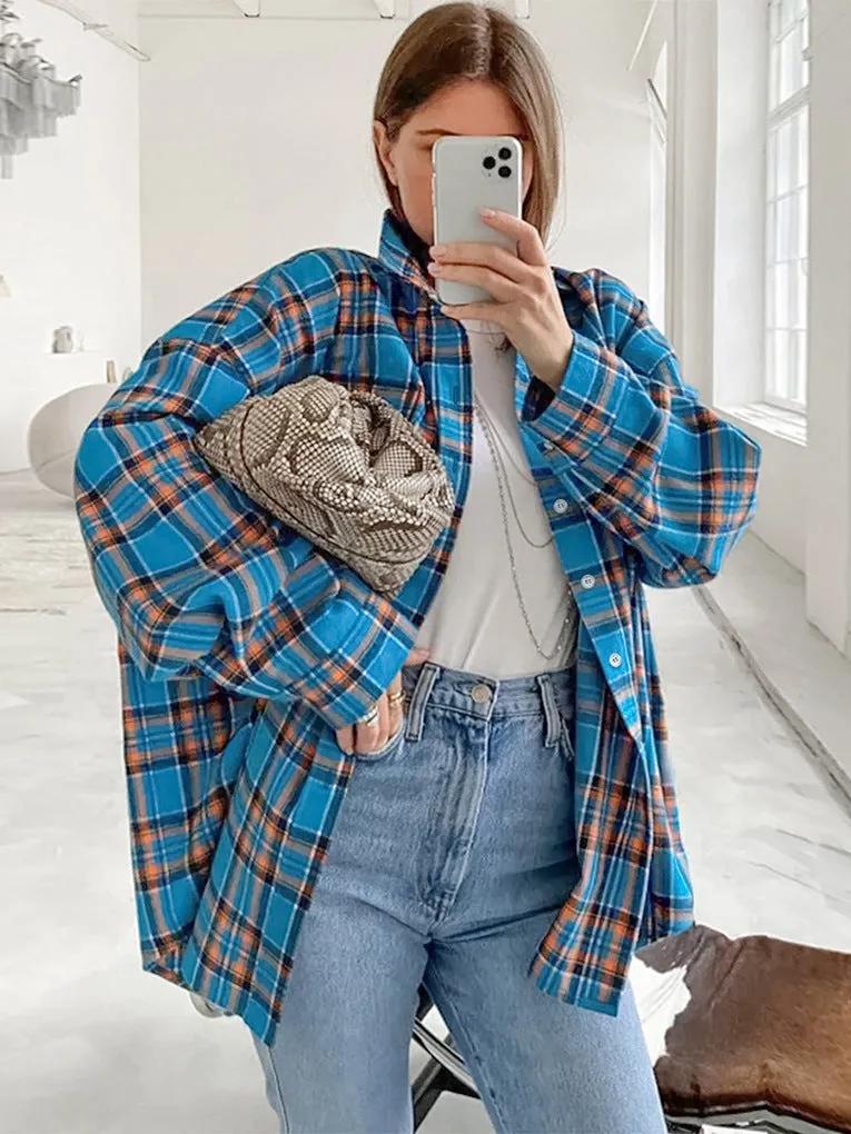 Loose Fit Street Style Patterned Blouse