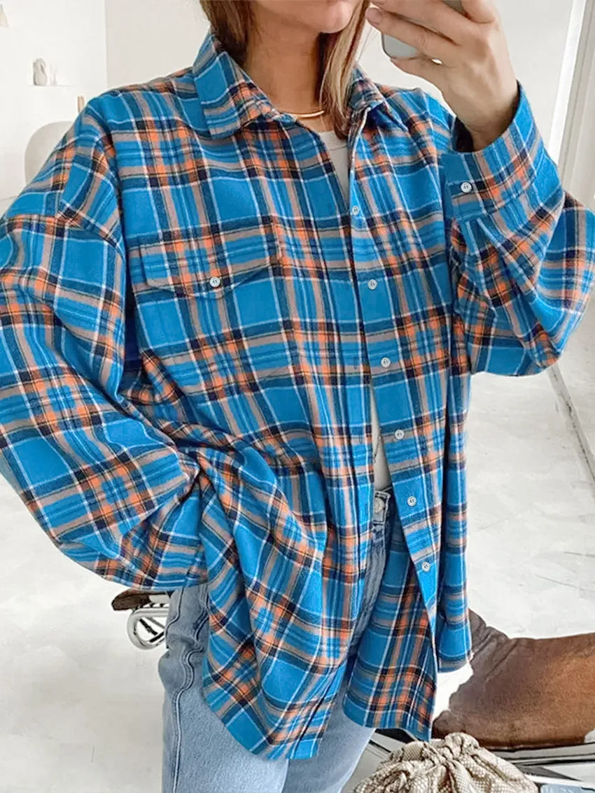 Loose Fit Street Style Patterned Blouse