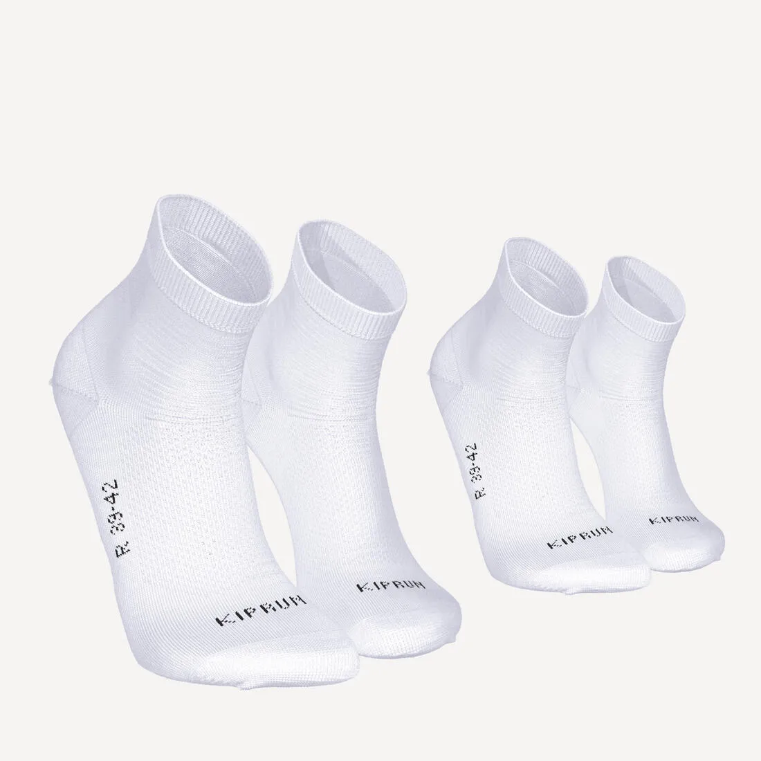 Lot de 2 paires de chaussettes de running run500 fines mid