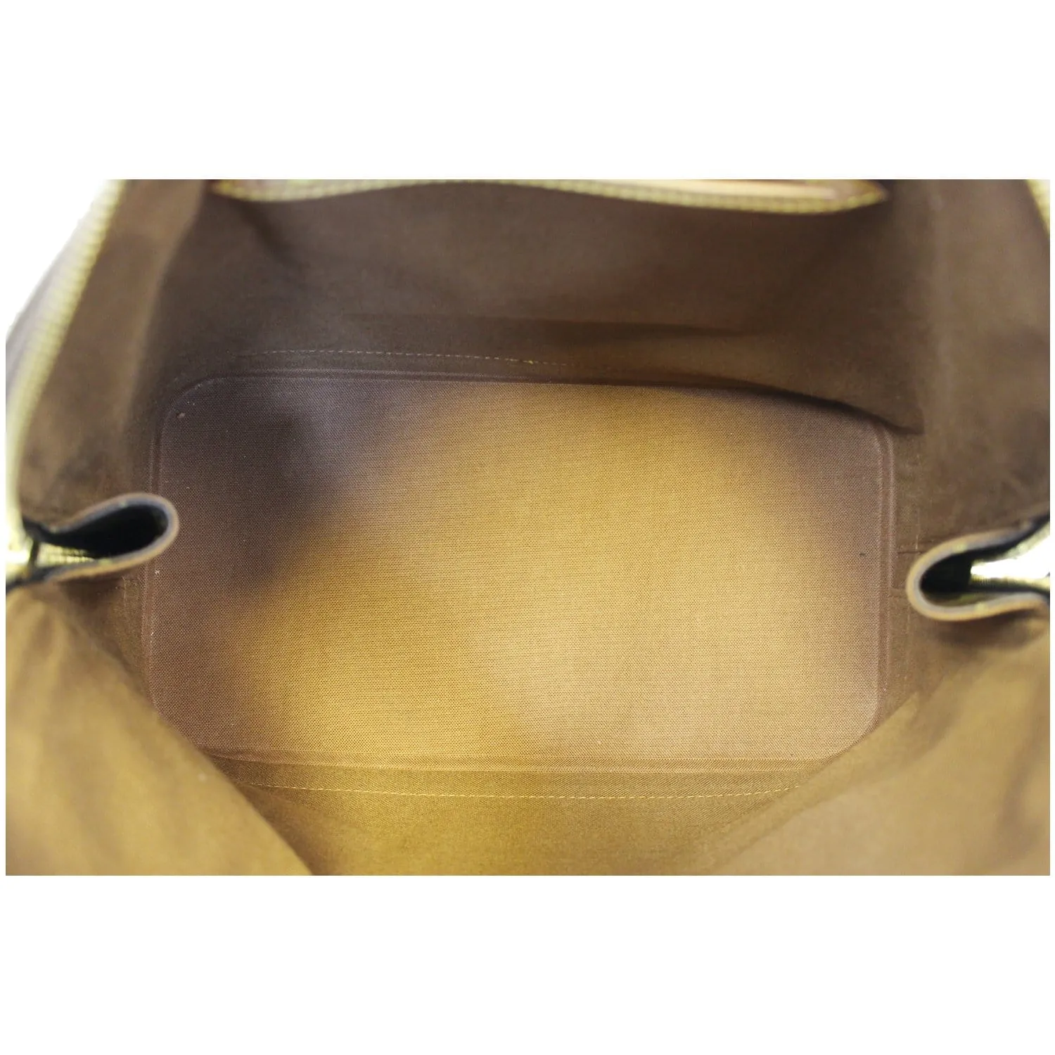 LOUIS VUITTON Alma Monogram Canvas Satchel Bag Brown