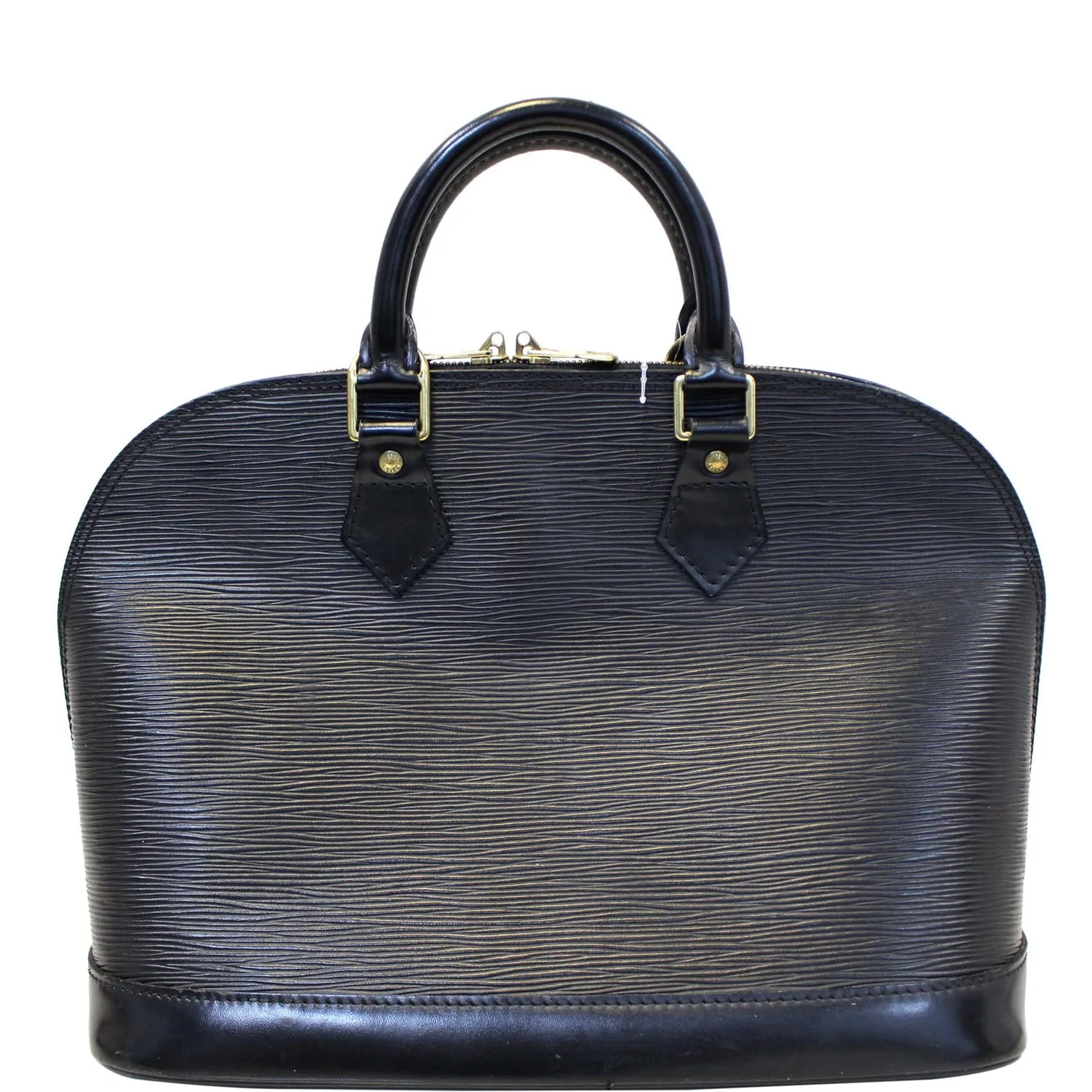 LOUIS VUITTON Alma PM Epi Leather Satchel Bag Black