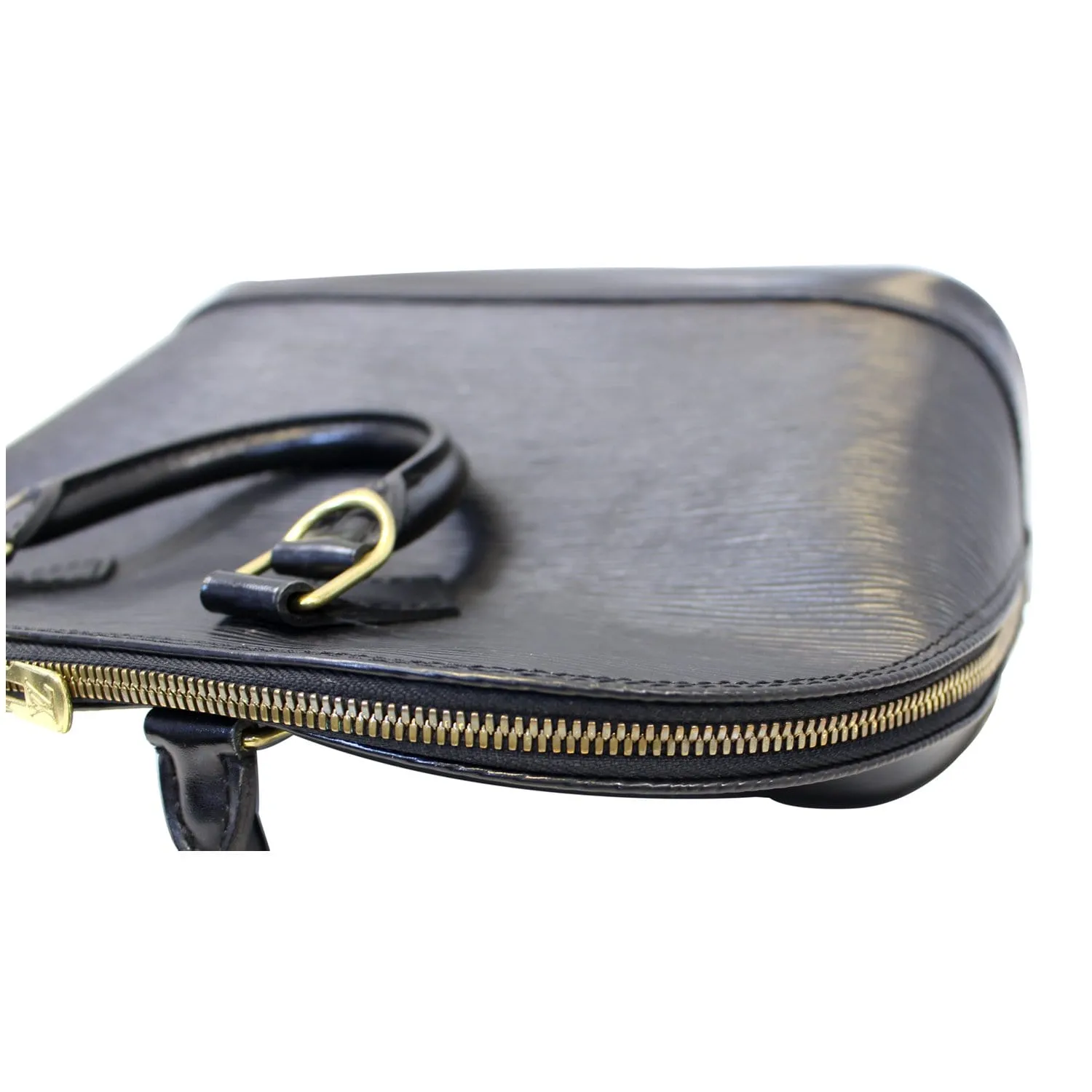 LOUIS VUITTON Alma PM Epi Leather Satchel Bag Black