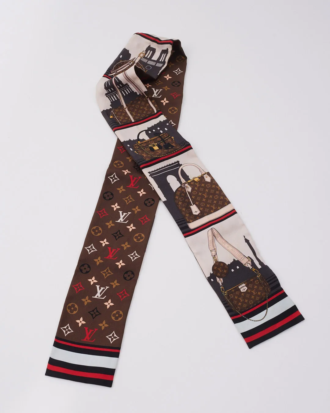 Louis Vuitton Brown Monogram Silk Bandeau Scarf