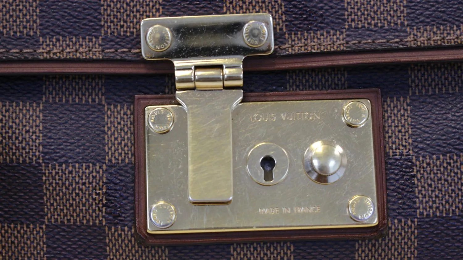 LOUIS VUITTON Damier Ebene Ascot Satchel Bag