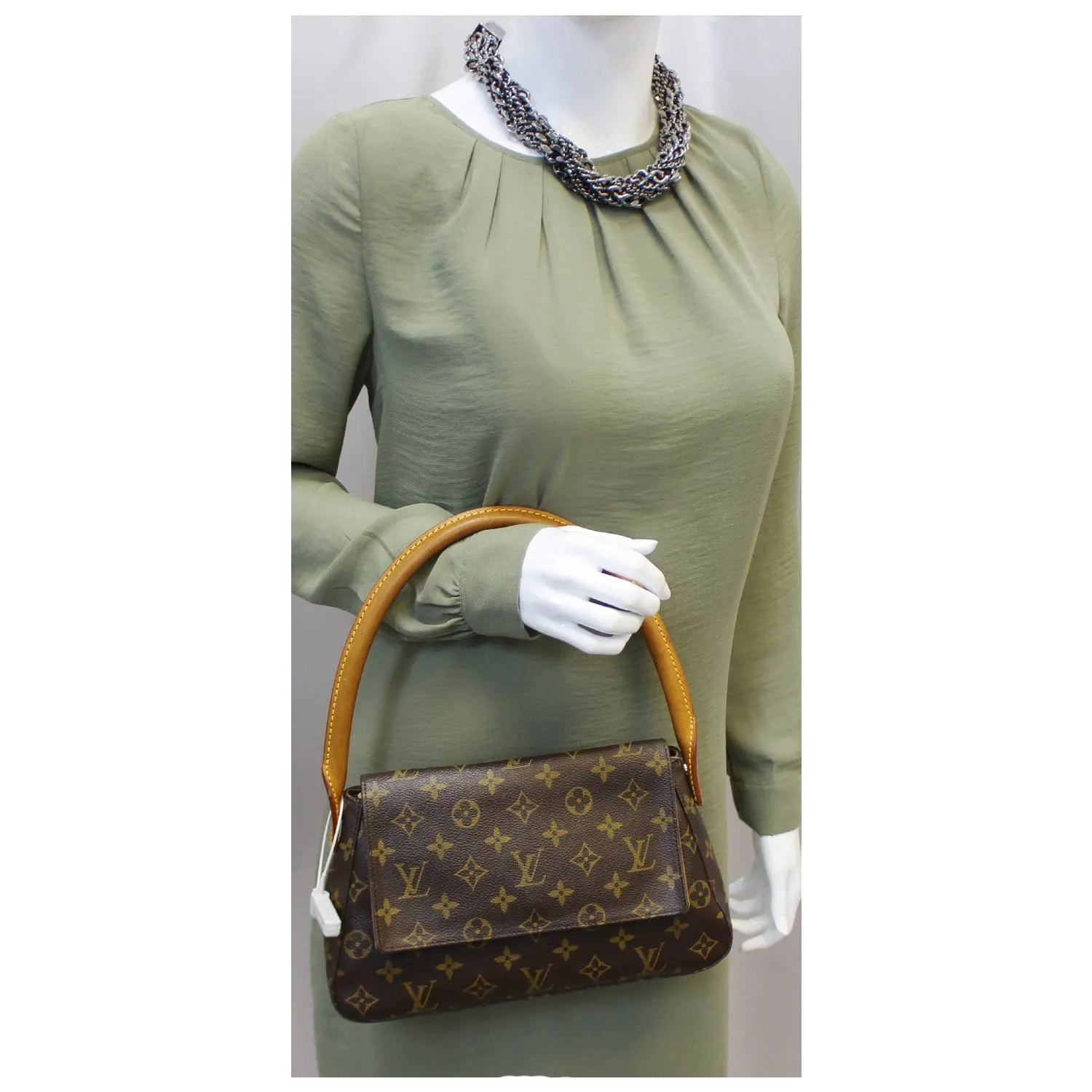 LOUIS VUITTON Monogram Canvas Looping PM Satchel Bag