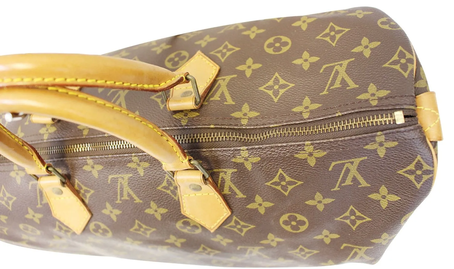 LOUIS VUITTON Monogram Canvas Speedy 40 Brown Satchel Bag