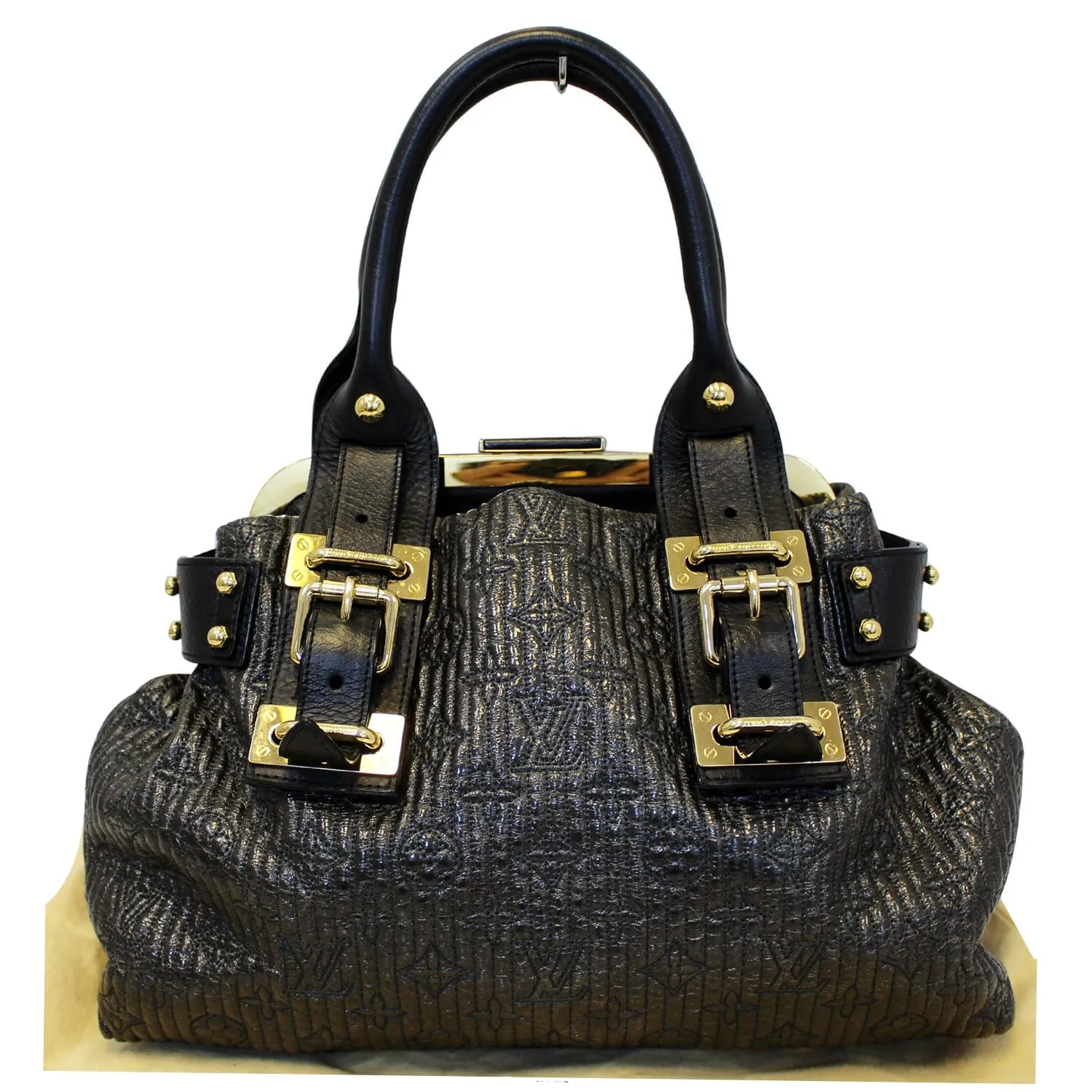 LOUIS VUITTON Motard Biker Black Monogram Satchel Bag