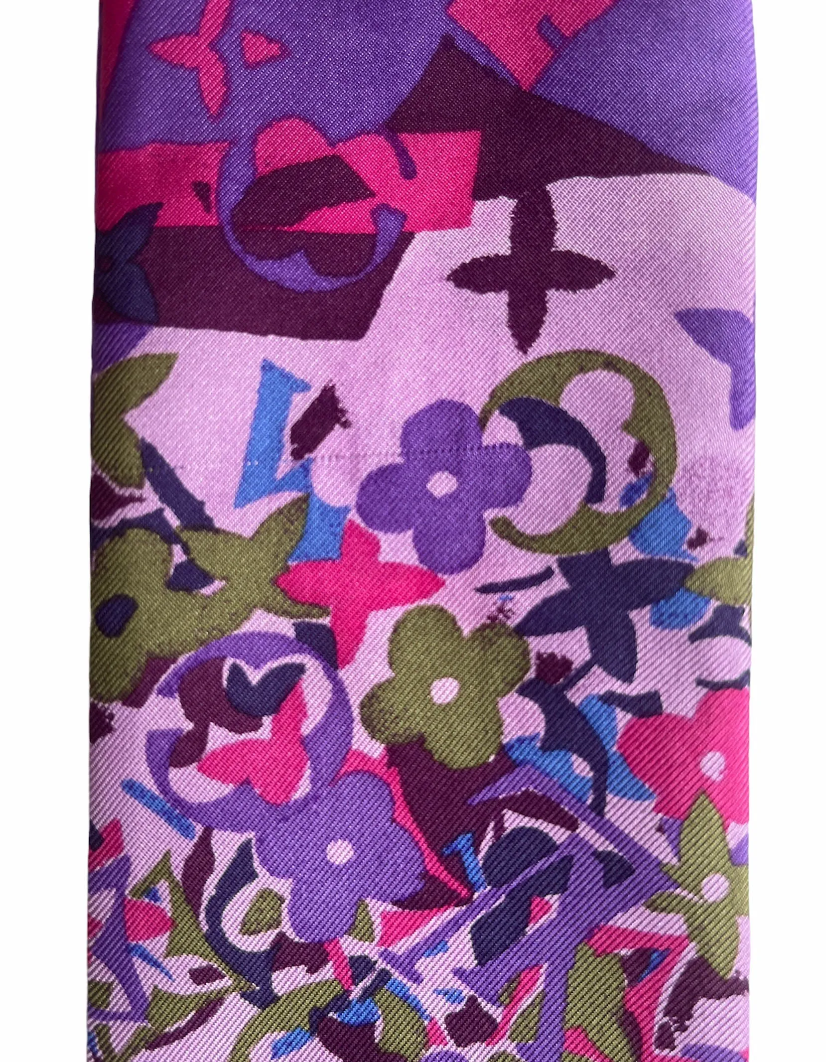 Louis Vuitton Purple Monogram Bandeau Silk Neck Scarf
