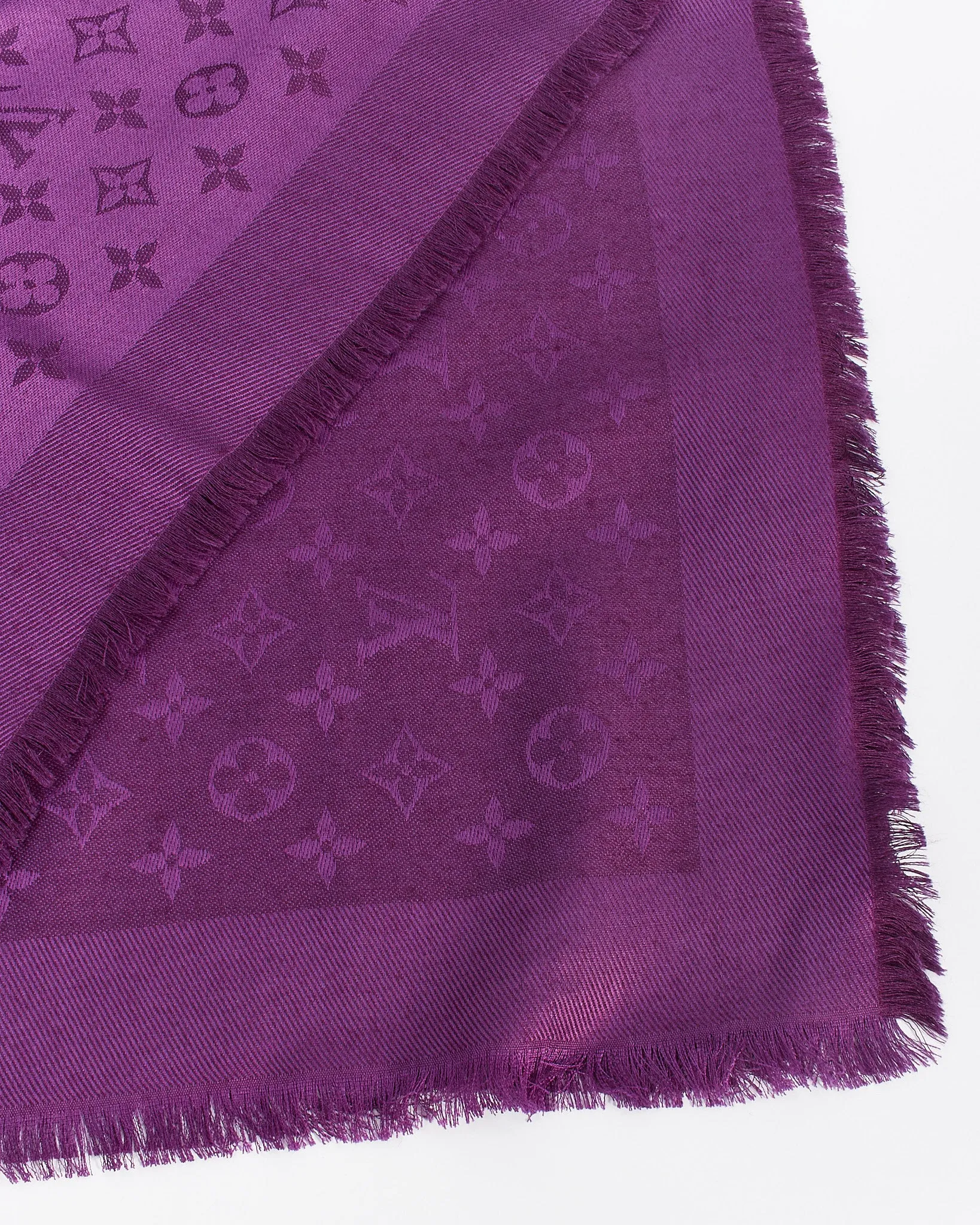 Louis Vuitton Purple Silk Monogam Cassis Scarf