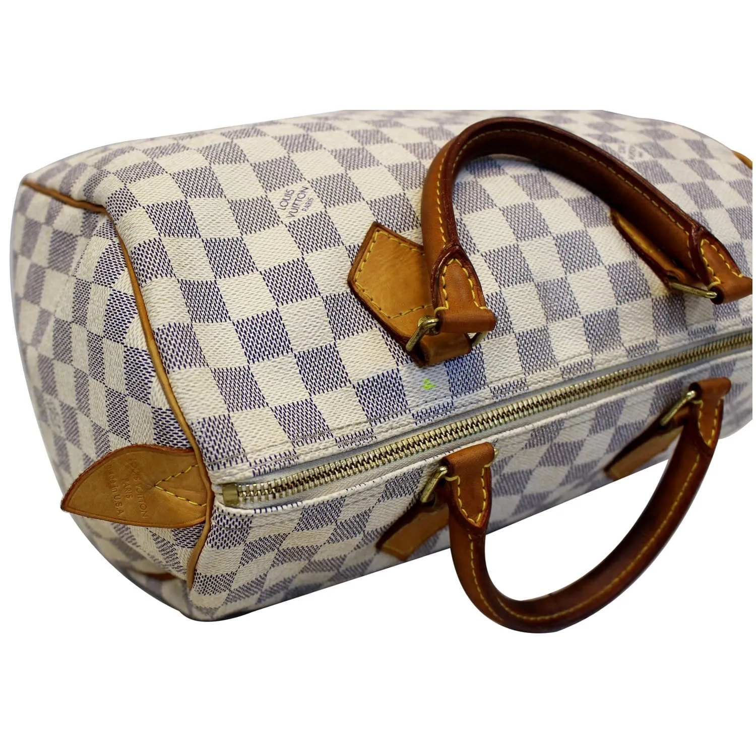 LOUIS VUITTON Speedy 30 Damier Azur Satchel Handbag
