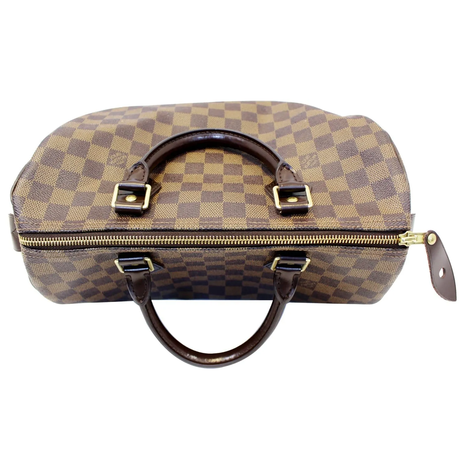 LOUIS VUITTON Speedy 30 Damier Ebene Brown Satchel Bag