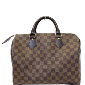 LOUIS VUITTON Speedy 30 Damier Ebene Brown Satchel Bag