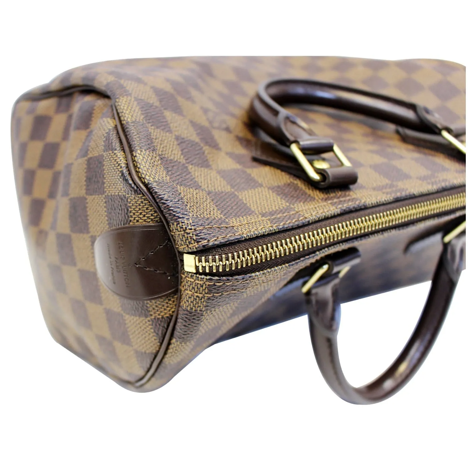 LOUIS VUITTON Speedy 30 Damier Ebene Brown Satchel Bag